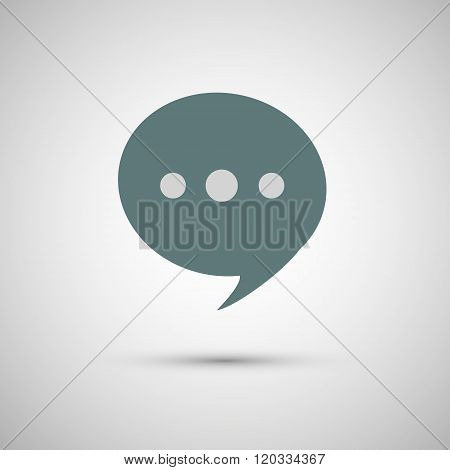 Chat icon vector speak sign communicationon a gray background