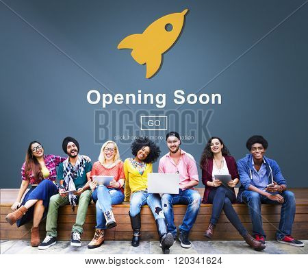 Opening Soon Launch Welcome Advertising Commercial Concept