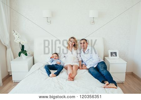 Happy Family.a Pregnant Woman. Couple