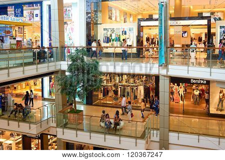 BANGKOK, THAILAND - JUNE 20, 2015: interior of shopping center. Shopping centers such as Siam Paragon, Central World Plaza, Emperium, Gaysorn and Central Chidlom become shopping Mecca for shopaholics