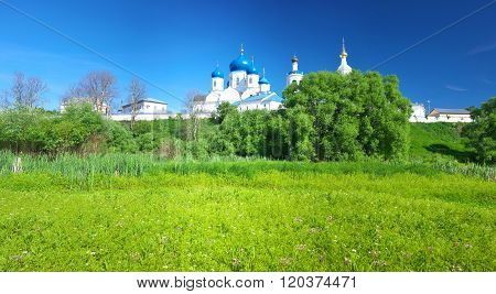 Orthodoxy monastery at Bogolyubovo in summer day. Russia