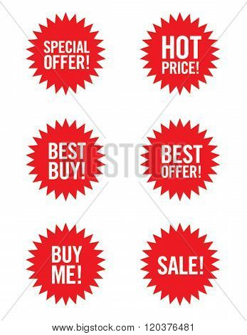 A collection of vector retail star bursts and attention grabbers