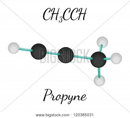 CH3CCH propyne molecule
