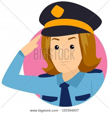 Policewoman Saluting