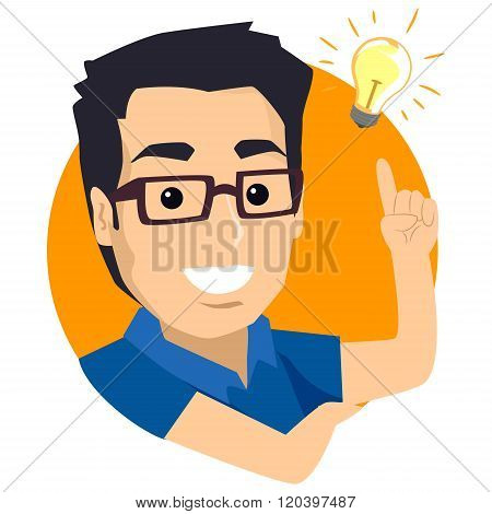Illustration of a Man think of New Idea