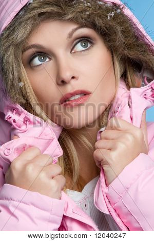 冬の女性の肖像画