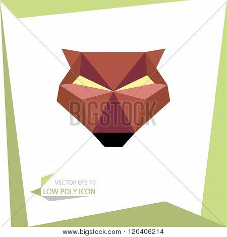 low poly animal icon. vector bear