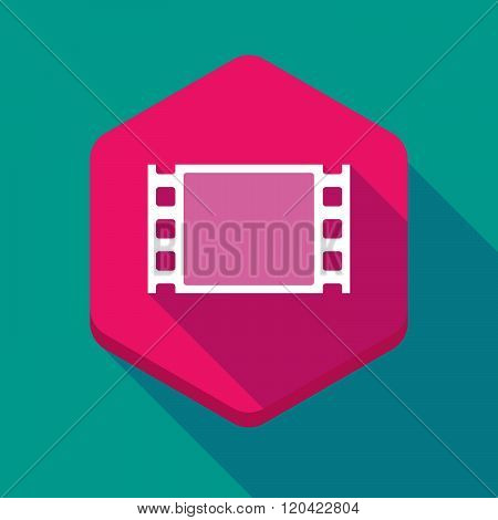 Long Shadow Hexagon Icon With A Film Photogram