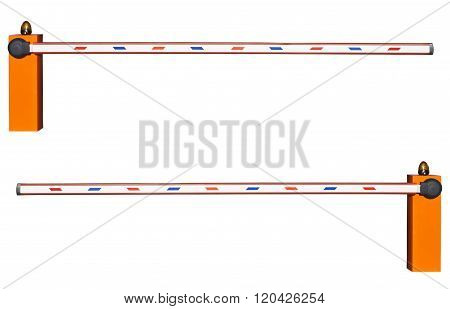 Road Barrier On A White Background