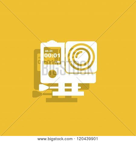 Action Camera Outline Monochrome Icon. Extreme Cam