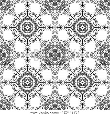 Abstract Seamless Pattern Like Lace. Vintage Ornament Pattern. Islamic, Arabic, Indian, Bohemian