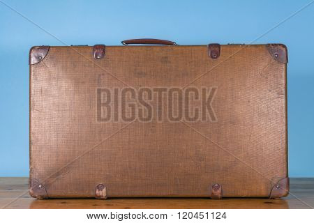 Vintage old brown case. retro briefcase