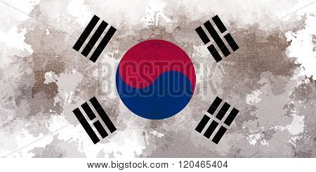 South korea flag with textures