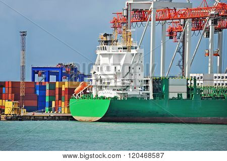 Cargo Crane And Ship