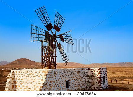 Tefia windmill Fuerteventura at Canary Islands of Spain