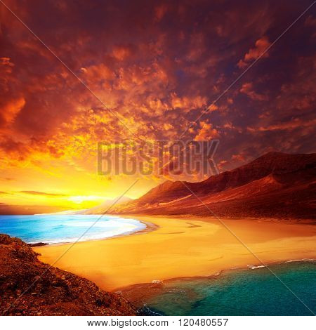 Cofete Fuerteventura Barlovento beach at Canary Islands of Spain