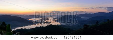 Beautiful Landscape With Twilight Sky