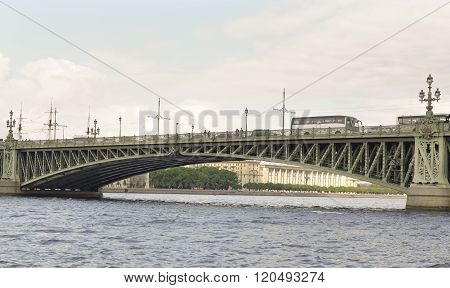 View Of The Troitsky Bridge In St. Petersburg