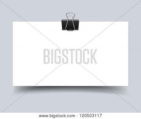 Paper card with clip and shadow