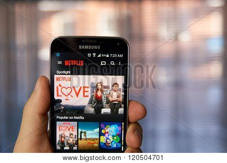 Netflix Application On Cell Phone.