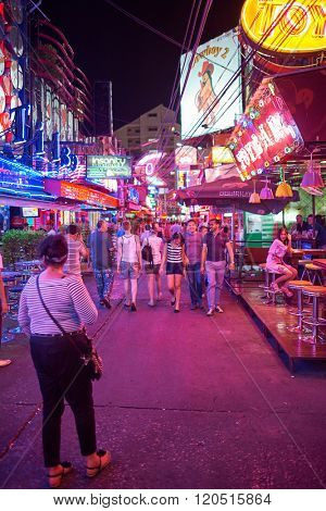 BANGKOK, THAILAND - JUNE 21, 2015: night clubs in Bangkok. Bangkok is the capital and the most populous city of Thailand.
