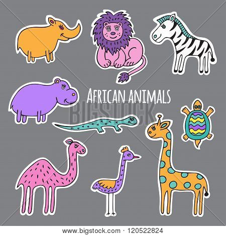 Set African animals