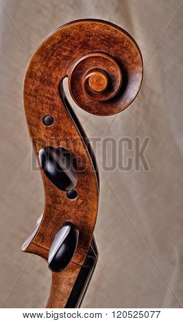 Close Up Of The Head Of A Cello