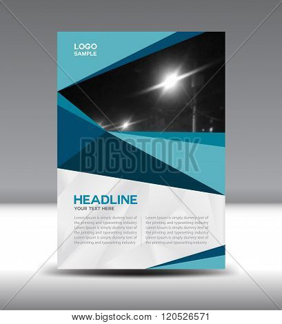 Blue Vector Brochure Flyer Magazine And Leaflet Design On Polygon Background