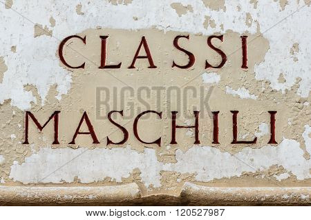 Sign Indicating The Masculine Classes