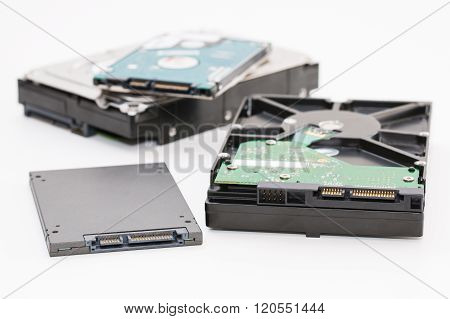 Hard Disk Next To Ssd Disk (solid State Drive)