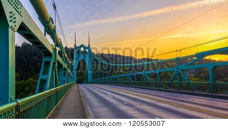 St. John's Bridge In Portland Oregon, Usa