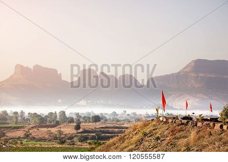 Foggy Mountain Valley In India