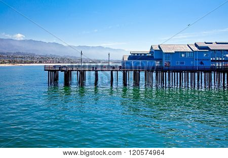Santa Barbara, U.S.A. - June 1, 2011: The Stearns Wharf on the sea front.