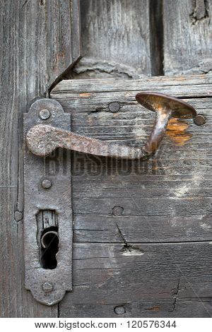 Detail Of Old Door Handle At Buchlov Castle