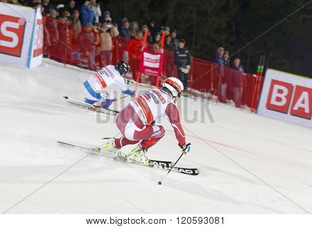 Skier Kjertil Jansrud And Competitor At A Slalom Event