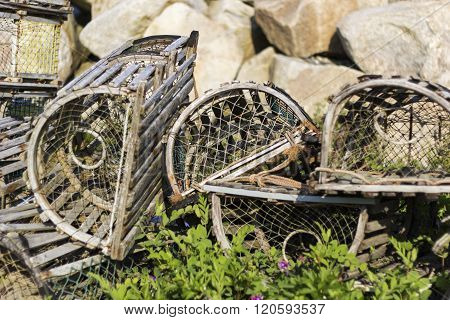 A lobster pot used in lobster fishing in Canada