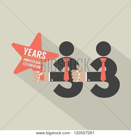 33Rd Years Anniversary Typography Design.