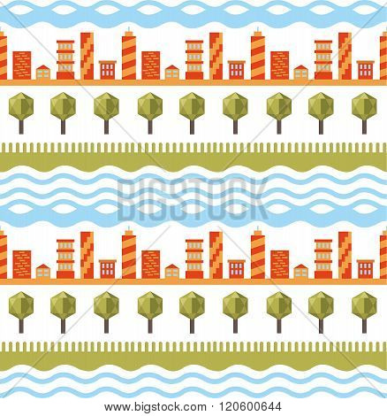 Cityscape seamless pattern