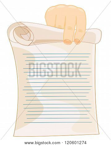 Slip of paper in hand