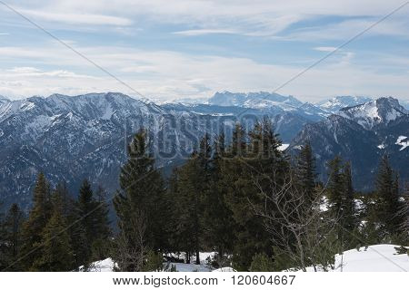 Pamorama View Of The Austrian Alps With 