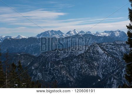 Pamorama View Of The Austrian Alps With Watzmann