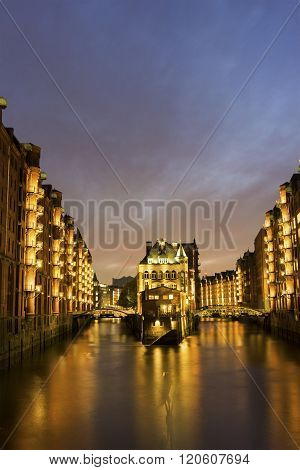 Wasserschloss In The Speicherstadt In Hamburg In Germany
