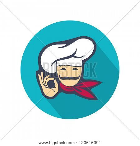 colored icon with whiskered chef