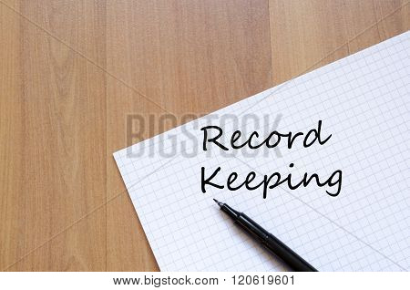 Record Keeping Write On Notebook