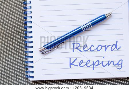 Record Keeping Write On Notebook