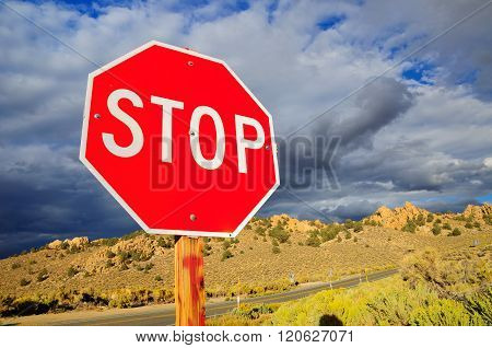 Stop sign.