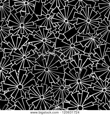 floral doodle pattern of lace. black and white
