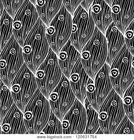 floral doodle pattern of lace. black and white