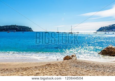 Panoramic View Of Villefranche-sur-mer, Nice, French Riviera.