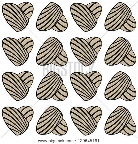 Abstract heart with stripes. Vector seamless